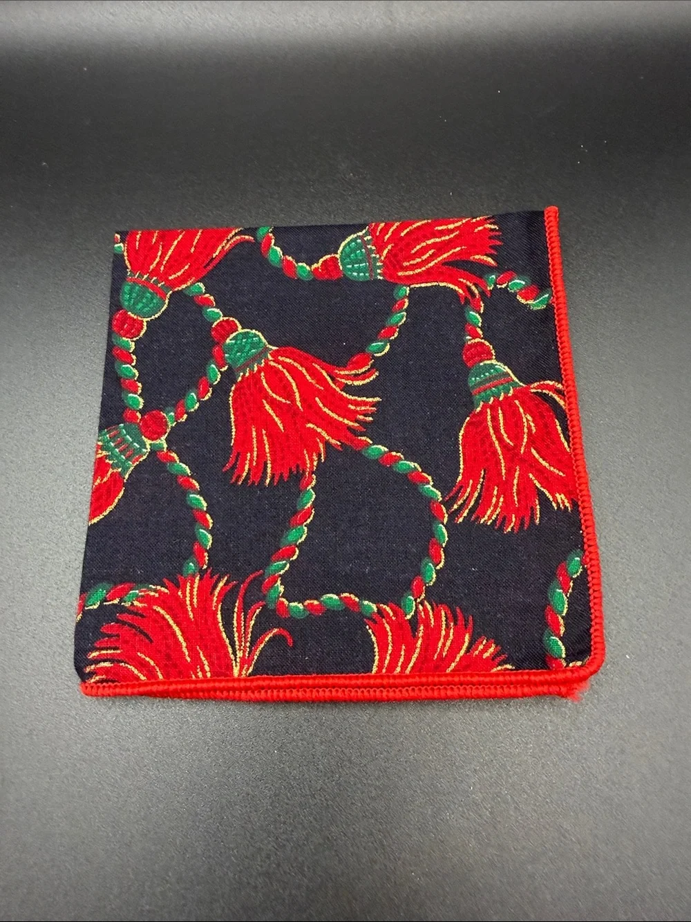 Vintage Cocktail Napkins Set of 12-Christmas Tassel Pattern